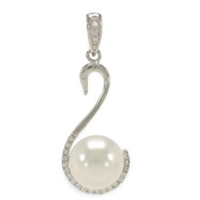 Load image into Gallery viewer, Sterling Silver 925 White Pearl &amp; CZ Pendant