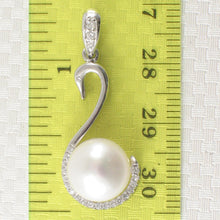 Load image into Gallery viewer, Sterling Silver 925 White Pearl &amp; CZ Pendant
