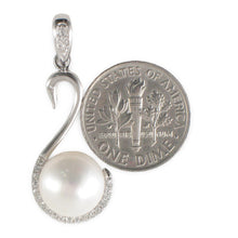 Load image into Gallery viewer, Sterling Silver 925 White Pearl &amp; CZ Pendant