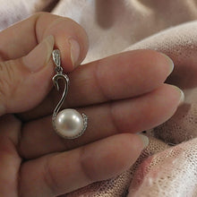 Load image into Gallery viewer, Sterling Silver 925 White Pearl &amp; CZ Pendant