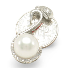 Load image into Gallery viewer, Sterling Silver 925 White Pearl &amp; CZ Pendant