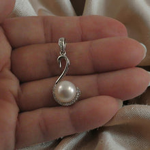 Load image into Gallery viewer, Sterling Silver 925 White Pearl &amp; CZ Pendant