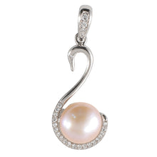 Load image into Gallery viewer, Sterling Silver 925 Pink Pearl &amp; CZ Pendant