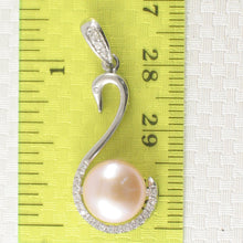 Load image into Gallery viewer, Sterling Silver 925 Pink Pearl &amp; CZ Pendant