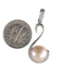 Load image into Gallery viewer, Sterling Silver 925 Pink Pearl &amp; CZ Pendant
