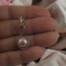 Load image into Gallery viewer, Sterling Silver 925 Pink Pearl &amp; CZ Pendant