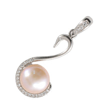 Load image into Gallery viewer, Sterling Silver 925 Pink Pearl &amp; CZ Pendant