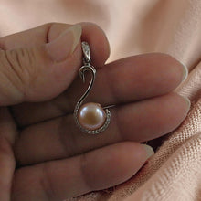 Load image into Gallery viewer, Sterling Silver 925 Pink Pearl &amp; CZ Pendant