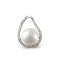 Load image into Gallery viewer, Sterling Silver 925 White Pearl &amp; CZ Pendant