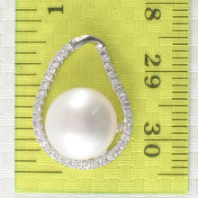 Load image into Gallery viewer, Sterling Silver 925 White Pearl &amp; CZ Pendant