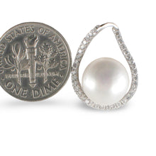 Load image into Gallery viewer, Sterling Silver 925 White Pearl &amp; CZ Pendant