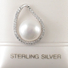 Load image into Gallery viewer, Sterling Silver 925 White Pearl &amp; CZ Pendant
