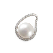 Load image into Gallery viewer, Sterling Silver 925 White Pearl &amp; CZ Pendant