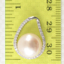 Load image into Gallery viewer, Sterling Silver 925 Pink Pearl &amp; CZ Pendant