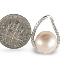 Load image into Gallery viewer, Sterling Silver 925 Pink Pearl &amp; CZ Pendant