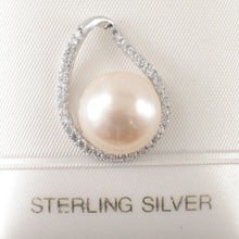 Load image into Gallery viewer, Sterling Silver 925 Pink Pearl &amp; CZ Pendant