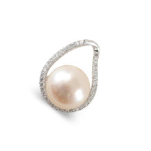 Load image into Gallery viewer, Sterling Silver 925 Pink Pearl &amp; CZ Pendant