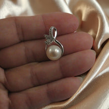 Load image into Gallery viewer, Sterling Silver 925 White Pearl &amp; CZ Pendant