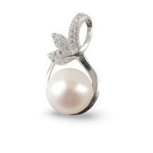 Load image into Gallery viewer, Sterling Silver 925 White Pearl &amp; CZ Pendant