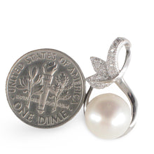 Load image into Gallery viewer, Sterling Silver 925 White Pearl &amp; CZ Pendant