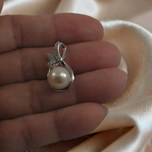 Load image into Gallery viewer, Sterling Silver 925 White Pearl &amp; CZ Pendant