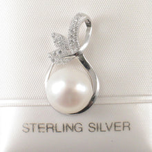 Load image into Gallery viewer, Sterling Silver 925 White Pearl &amp; CZ Pendant