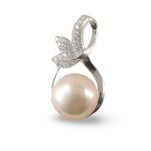 Load image into Gallery viewer, Sterling Silver 925 Pink Pearl &amp; CZ Pendant