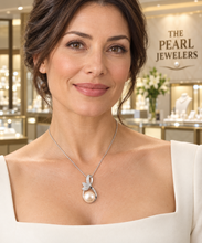 Load image into Gallery viewer, Sterling Silver 925 Pink Pearl &amp; CZ Pendant