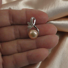 Load image into Gallery viewer, Sterling Silver 925 Pink Pearl &amp; CZ Pendant