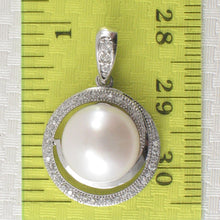 Load image into Gallery viewer, Sterling Silver 925 White Pearl &amp; CZ Pendant