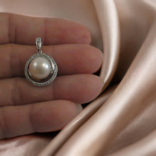 Load image into Gallery viewer, Sterling Silver 925 White Pearl &amp; CZ Pendant