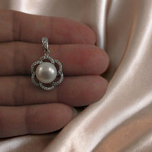 Load image into Gallery viewer, Sterling Silver 925 White Pearl &amp; CZ Pendant