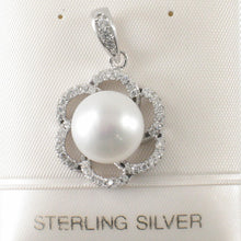 Load image into Gallery viewer, Sterling Silver 925 White Pearl &amp; CZ Pendant