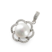 Load image into Gallery viewer, Sterling Silver 925 White Pearl &amp; CZ Pendant