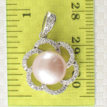 Load image into Gallery viewer, Sterling Silver 925 Pink Pearl &amp; CZ Pendant