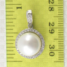 Load image into Gallery viewer, Sterling Silver 925 White Pearl &amp; CZ Pendant