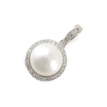 Load image into Gallery viewer, Sterling Silver 925 White Pearl &amp; CZ Pendant