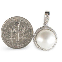 Load image into Gallery viewer, Sterling Silver 925 White Pearl &amp; CZ Pendant