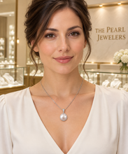 Load image into Gallery viewer, Sterling Silver 925 Pink Pearl &amp; CZ Pendant