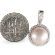 Load image into Gallery viewer, Sterling Silver 925 Pink Pearl &amp; CZ Pendant