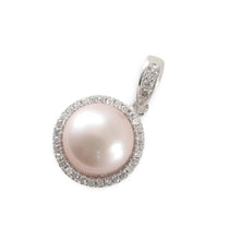 Load image into Gallery viewer, Sterling Silver 925 Pink Pearl &amp; CZ Pendant
