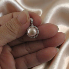 Load image into Gallery viewer, Sterling Silver 925 Pink Pearl &amp; CZ Pendant