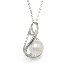 Load image into Gallery viewer, Sterling Silver 925 Wave White Pearl Pendant