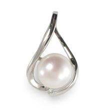 Load image into Gallery viewer, Sterling Silver 925 Wave White Pearl Pendant
