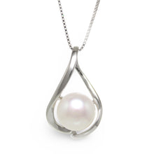Load image into Gallery viewer, Sterling Silver 925 Wave White Pearl Pendant