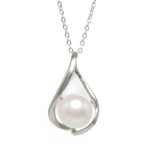 Load image into Gallery viewer, Sterling Silver 925 Wave White Pearl Pendant