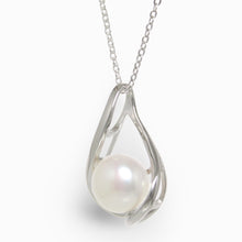Load image into Gallery viewer, Sterling Silver 925 Wave White Pearl Pendant