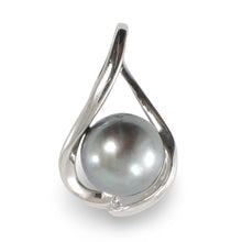 Load image into Gallery viewer, Sterling Silver 925 Wave Black Pearl Pendant