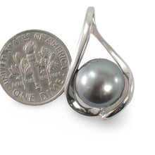 Load image into Gallery viewer, Sterling Silver 925 Wave Black Pearl Pendant