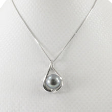 Load image into Gallery viewer, Sterling Silver 925 Wave Black Pearl Pendant
